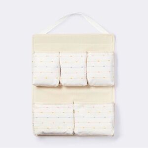 cloud island Hanging Nursery Organizer in Cream with Pastel Dot Accents NWT